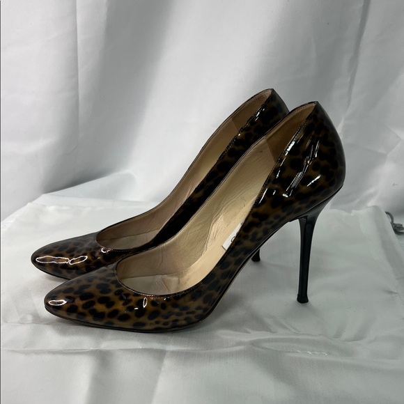 Jimmy Choo Brown Leopard Print Heels - Picture 2 of 9